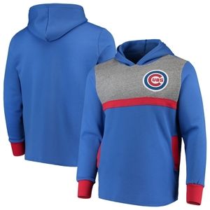 Chicago Cubs Majestic Threads Colorblocked Pullover Hoodie – Royal/Red